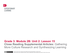 Grade 3 ELA Module 2B, Unit 2, Lesson 15