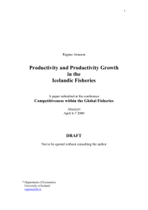 Productivity and Productivity Growth in the Icelandic Fisheries