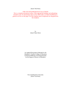 Dissertation Template for Use With Program Evaluations