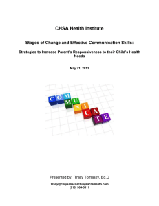 CHSA Health Institute handout - California Head Start Association