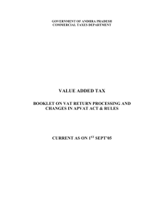 Booklet on VAT Return Processing and Changes