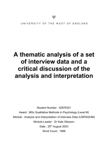 Thematic Analysis & Critical Discussion