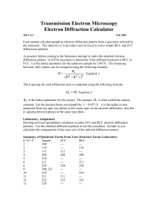 Electron Diffraction Calculator