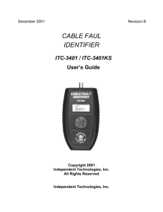 Cable Fault Identifier Manual