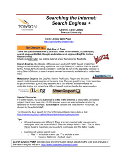 Searching the Internet: Search Engines +