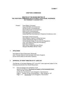 CROFTERS COMMISSION - Crofting Commission