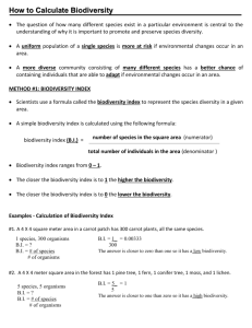 How to Calculate a Biodiversity Index