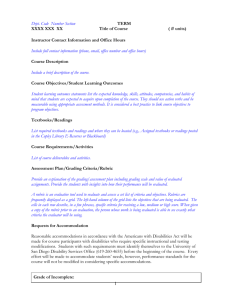 Course Outlines in Numerical Order