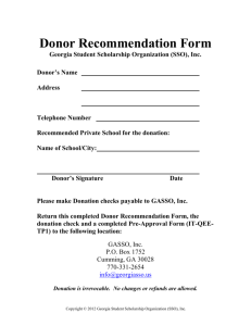 Donor Recommendation Form - Georgia Student Scholarship