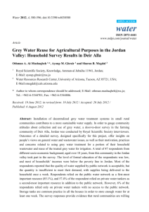 Grey Water Reuse for Agricultural Purposes in the Jordan Valley