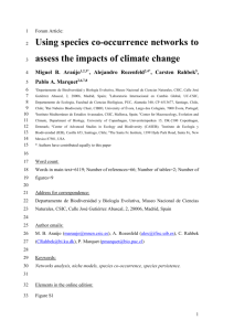 Using Network Analysis to infer impact of climate change on