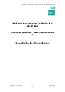 Neonatal Critical Care Minimum Datasets Report