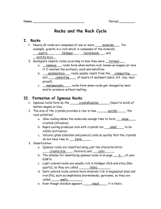 Rocks & the Rock Cycle