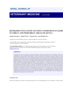 retrospective study of foot conditions in dairy cows in urban and