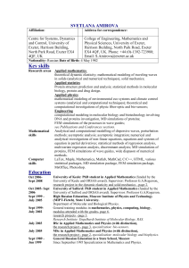 my CV - Mathematical Sciences