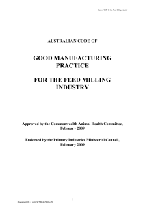 code of good manufacturing practice for the feed milling industry