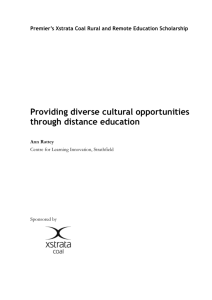 Providing diverse cultural opportunities through distance education