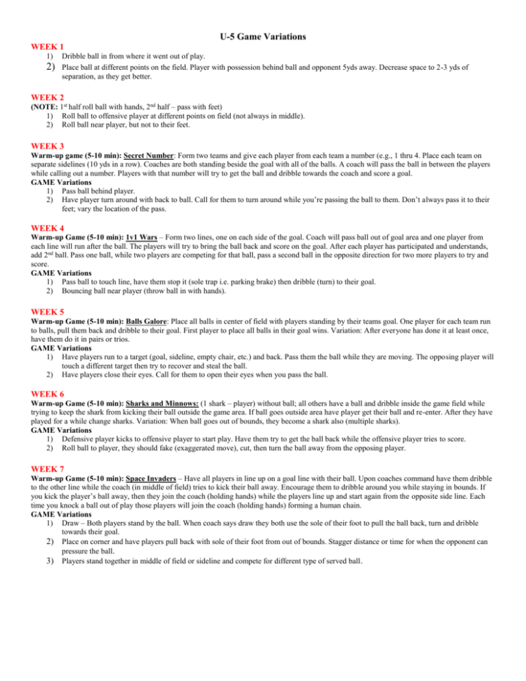 U-5 Game Variations