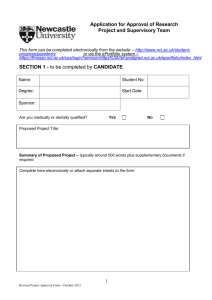 Application form for Research Project Approval
