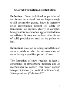 Snowfall Formation - Atmospheric Sciences at UNBC
