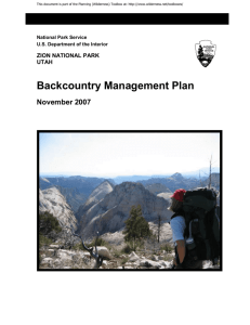 Zion National Park Backcountry Management Plan
