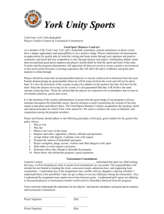 Players Code of Conduct - york unity girls basketball