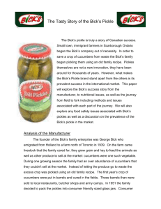 The Tasty Story of the Bick`s Pickle