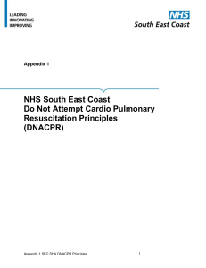 NHS South East Coast Do Not Attempt Cardio Pulmonary