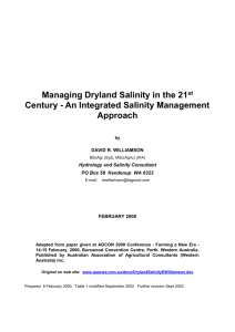 An Integrated Salinity Management Approach