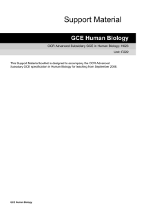 Human Biology H023: F222