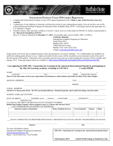 SUNY Graduate Credit Registration Form