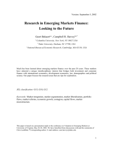 Emerging Market and Finance - Duke University`s Fuqua School of