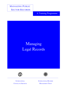 Managing Legal Records - International Records Management Trust