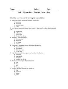 Weather Factors Unit Test - Dallastown Area School District