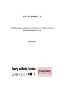 poverty, social exclusion and mental health