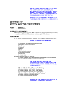 Quartz Surface Fabrications