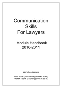U22135 Communication Skills for Lawyers