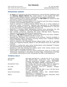 SAP BI4 Resume - Eby