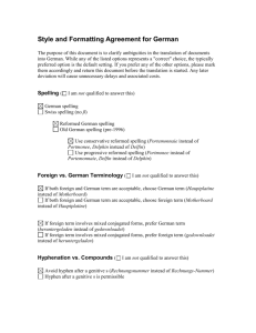 Style and Formatting Agreement for German