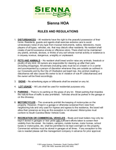 Sienna HOA RULES AND REGULATIONS DISTURBANCES – All