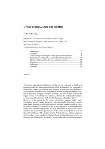 Urban ecology, scale and identity