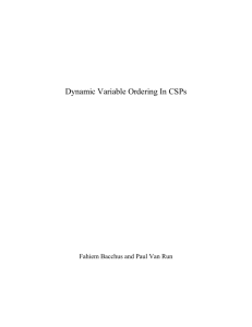 Dynamic Variable Ordering In CSPs