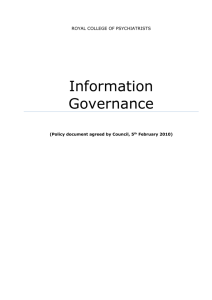 Information Governance Policy - Royal College of Psychiatrists