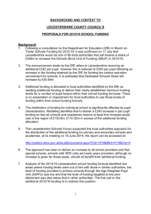 BACKGROUND AND CONTEXT TO LEICESTERSHIRE COUNTY