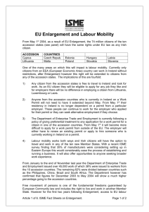 Labour Mobility in an enlarged EU