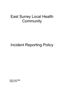 Incident Reporting Policy 2002