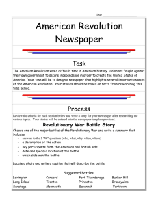 Revolutionary War Newspaper Assignment