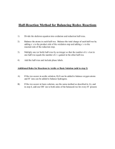 Half-Reaction Method for Balancing Redox Reactions