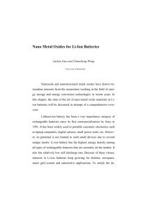 1 Nano Metal Oxides for Li-Ion Batteries Juchen Guo and
