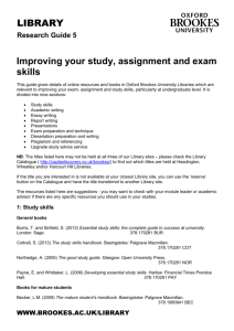Improving your study, assignment and exam skills